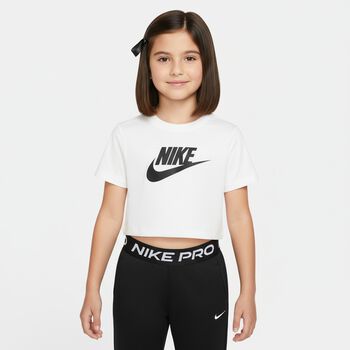 Girls White & Black Logo T-Shirt