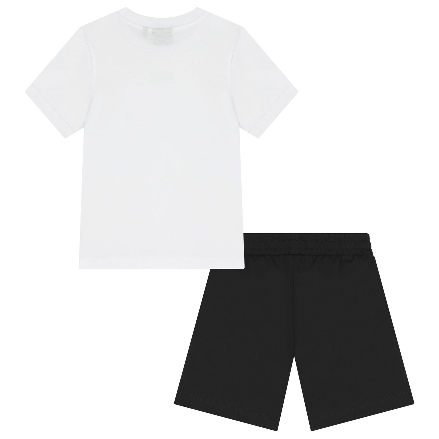 Boys White & Black Logo Shorts Set, 1, hi-res