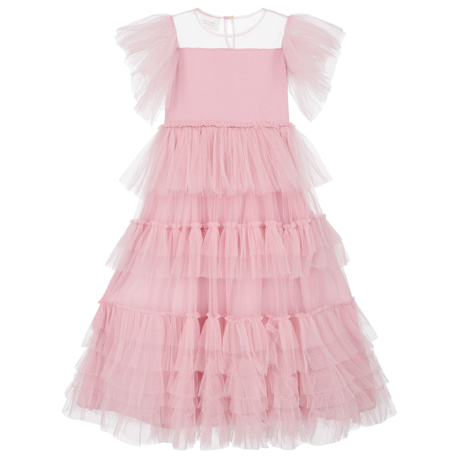Girls Pink Embellished Tulle Dress, 1, hi-res