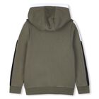 Boys Green Logo Hooded Zip Up Top, 3, hi-res