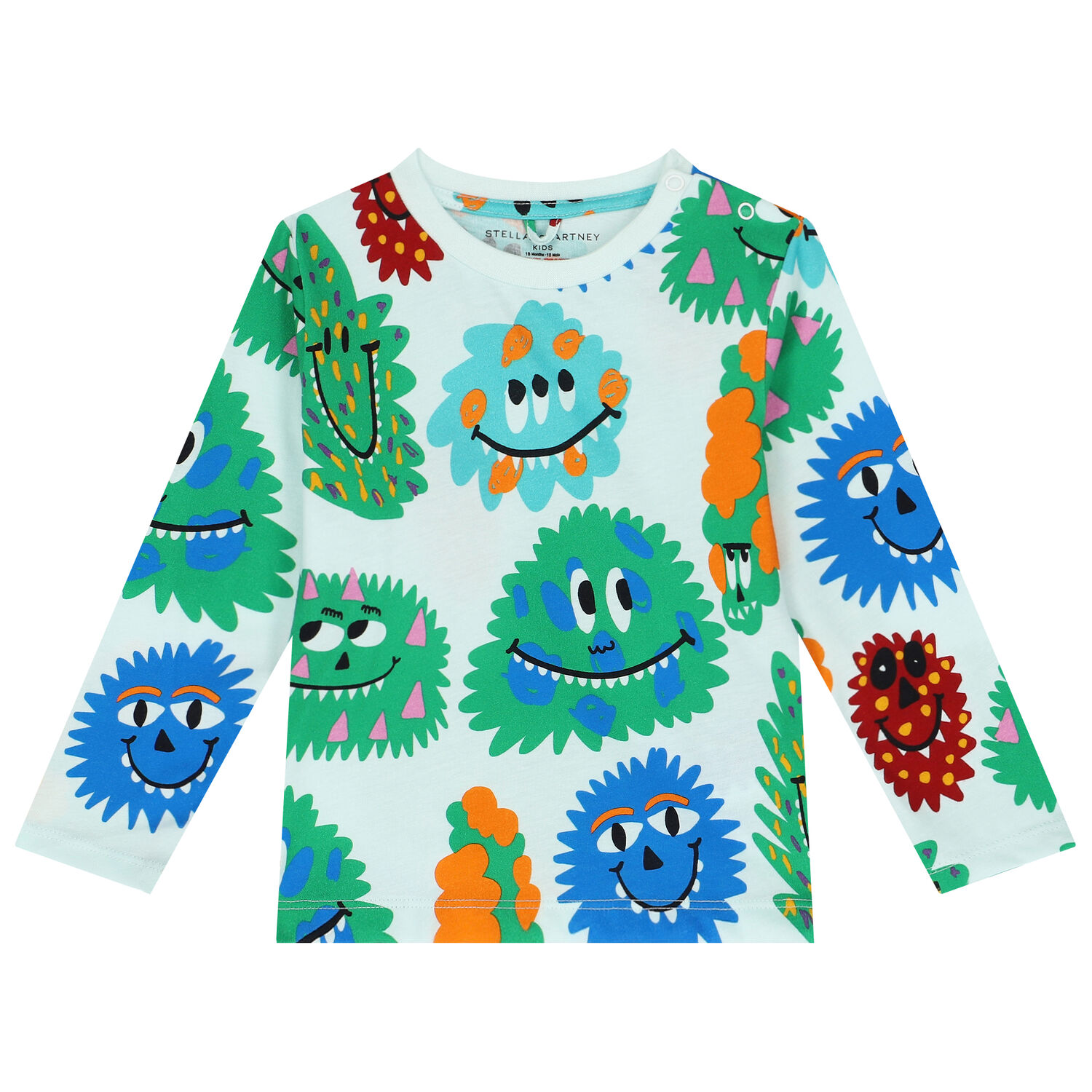 Younger Boys Blue Monsters Long Sleeve Top, 1, hi-res image number null