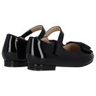 Girls Black Bow Ballerina Shoes, 2, hi-res