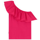 Girls Pink Ruffled Top, 2, hi-res