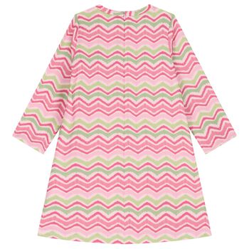 Girls Pink & Green Zigzag Dress