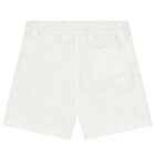 Baby Boys White Logo Shorts, 1, hi-res