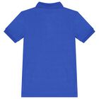Boys Blue Logo Polo Shirt, 1, hi-res