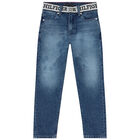 Boys Blue Logo Denim Jeans, 1, hi-res