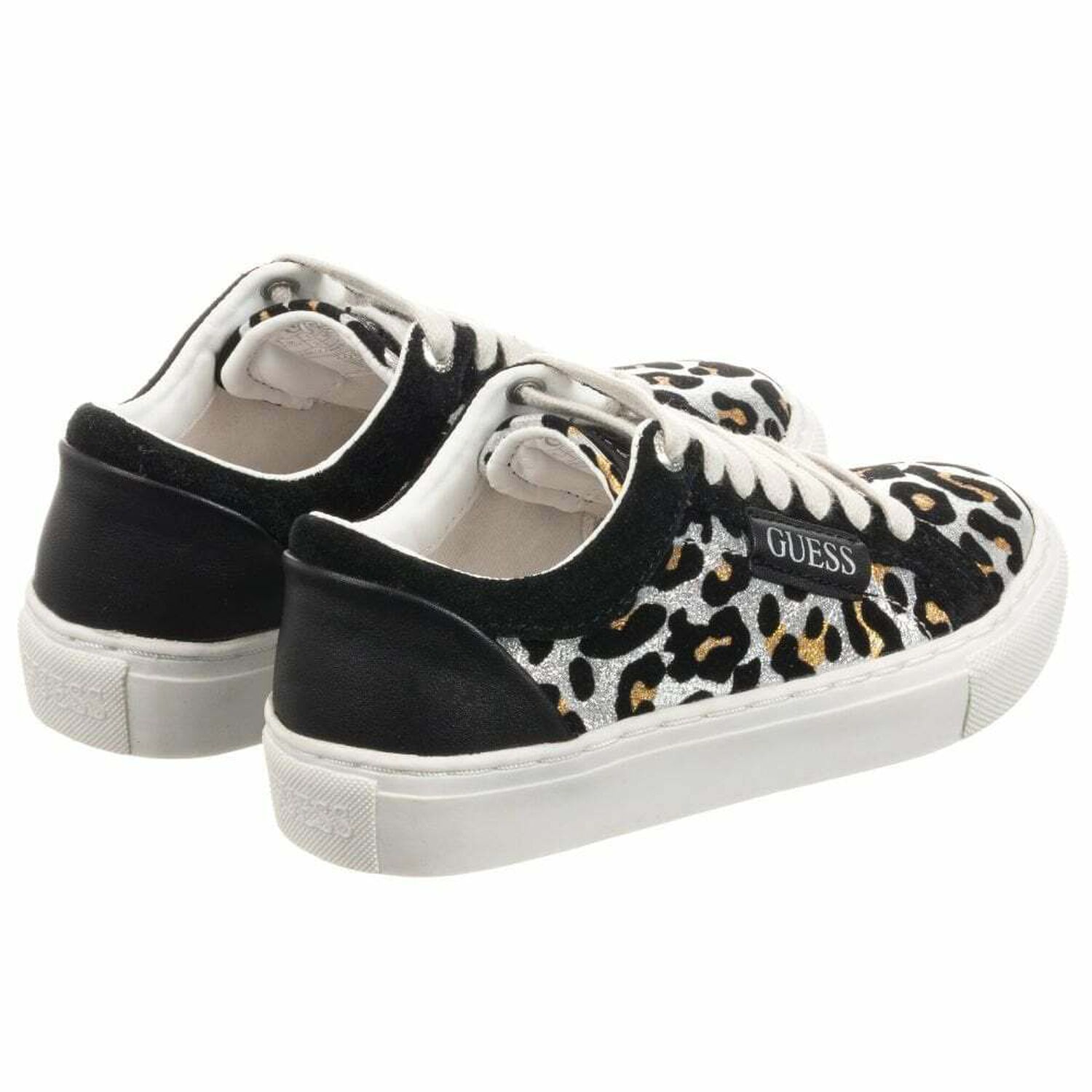 Girls Leopard Print Trainers, 1, hi-res
