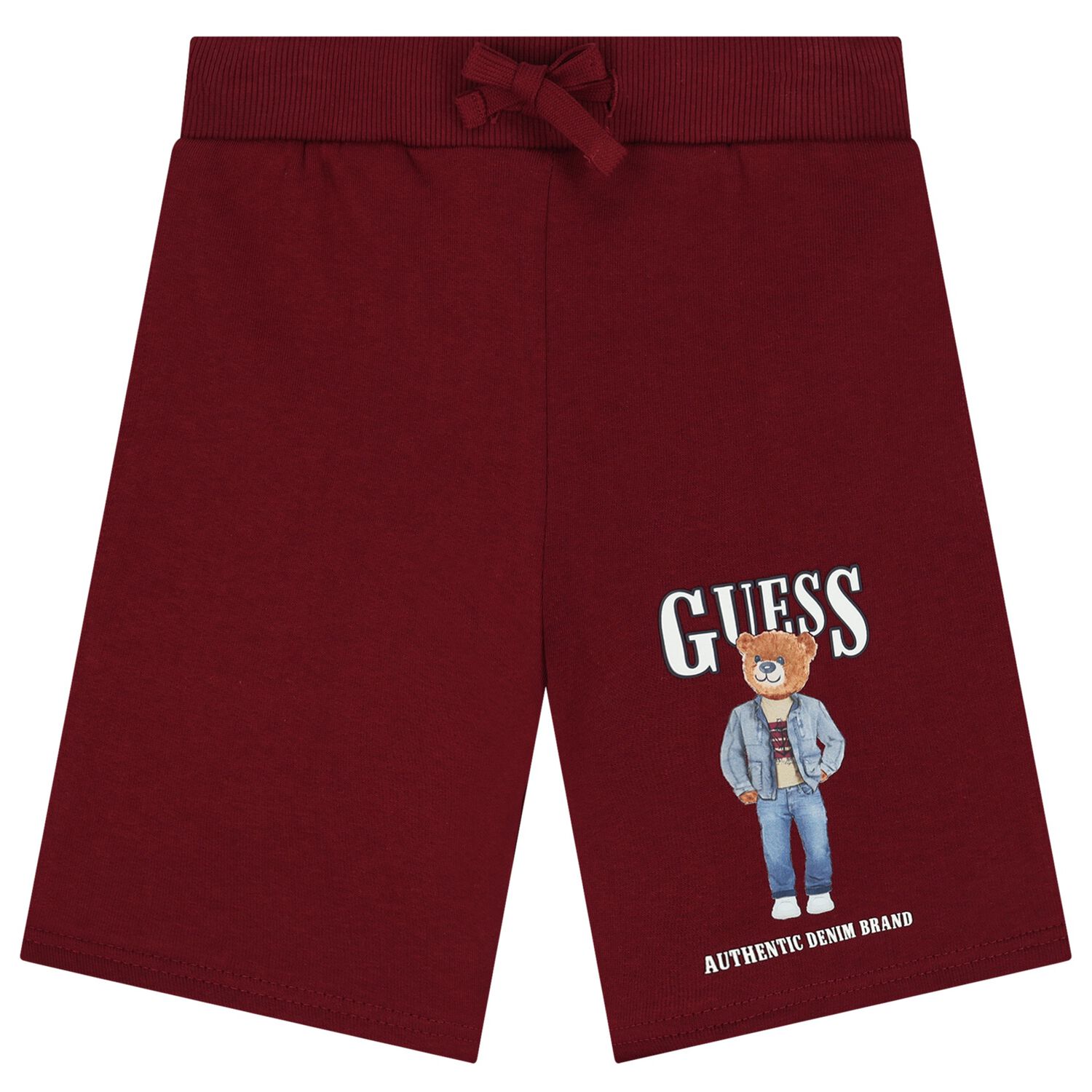 Boys Red Teddy Bear Logo Shorts, 2, hi-res