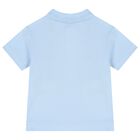 Baby Boys Blue Teddy Bear Polo Shirt, 1, hi-res