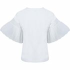 Girls White Frill Sleeve T-Shirt, 1, hi-res