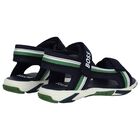 Boys White, Green & Navy Blue Logo Sandals, 2, hi-res