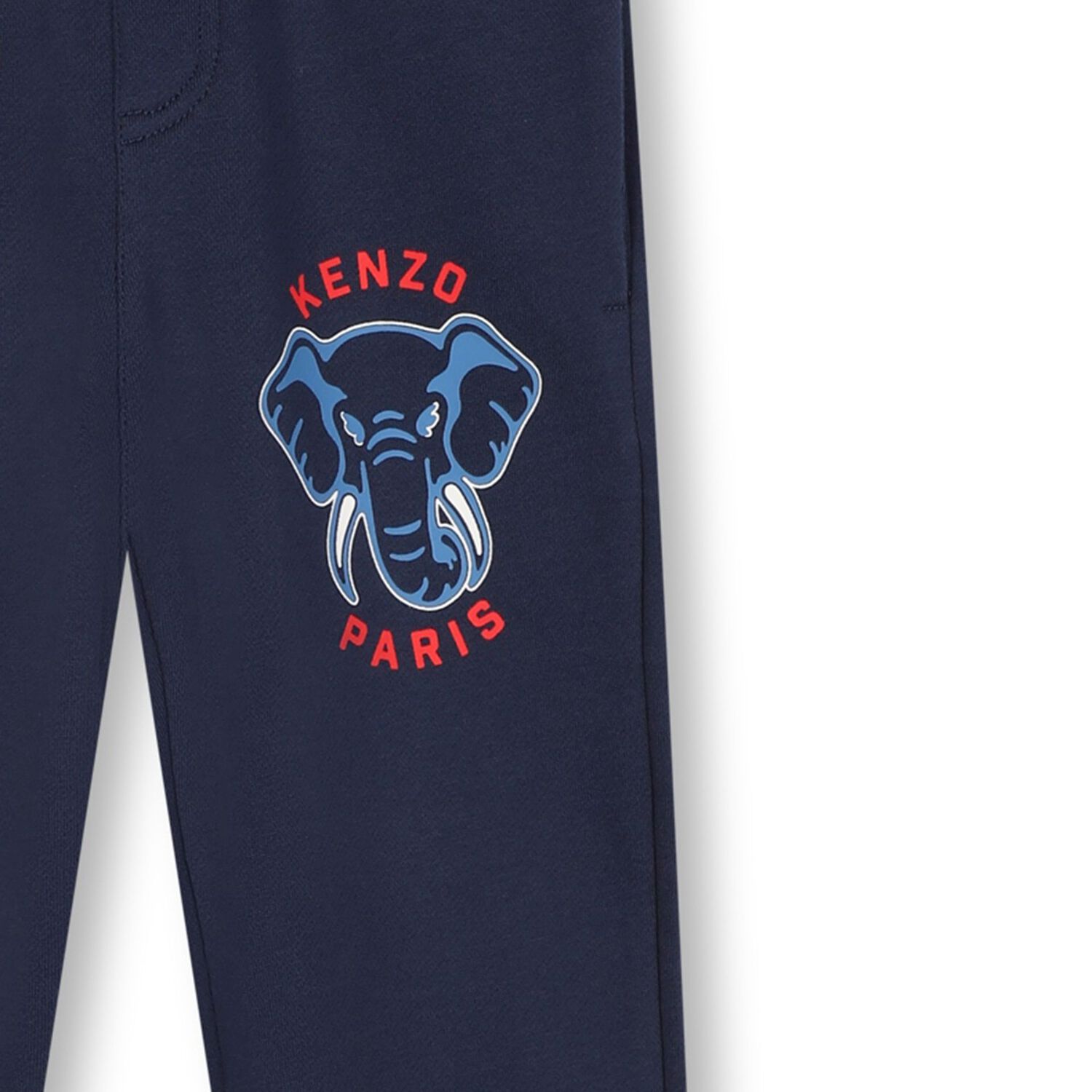 Boys Navy Blue Elephant Logo Joggers, 1, hi-res
