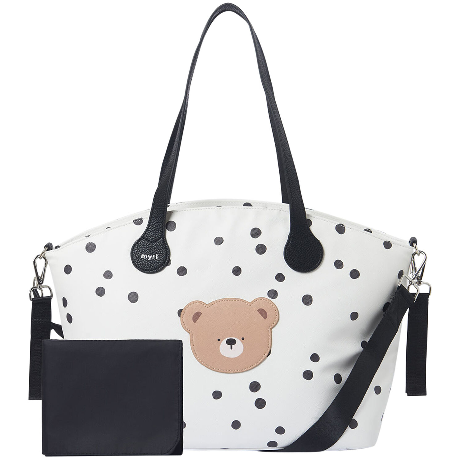 Ivory & Black Spotted Baby Changing Bag, 1, hi-res image number null