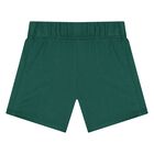 Younger Boys White & Green Logo Shorts Set, 1, hi-res