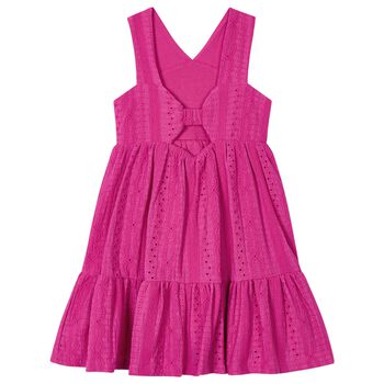 Girls Pink Embroidered Dress