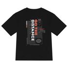 Boys Black Shorts Set, 1, hi-res