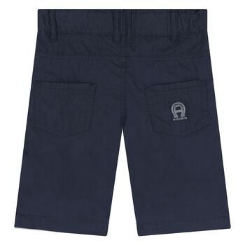 Younger Boys Navy Logo Shorts