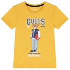 Boys Yellow Teddy Bear Logo T-Shirt, 2, hi-res