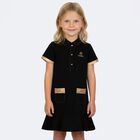 Girls Black Logo Polo Dress, 1, hi-res