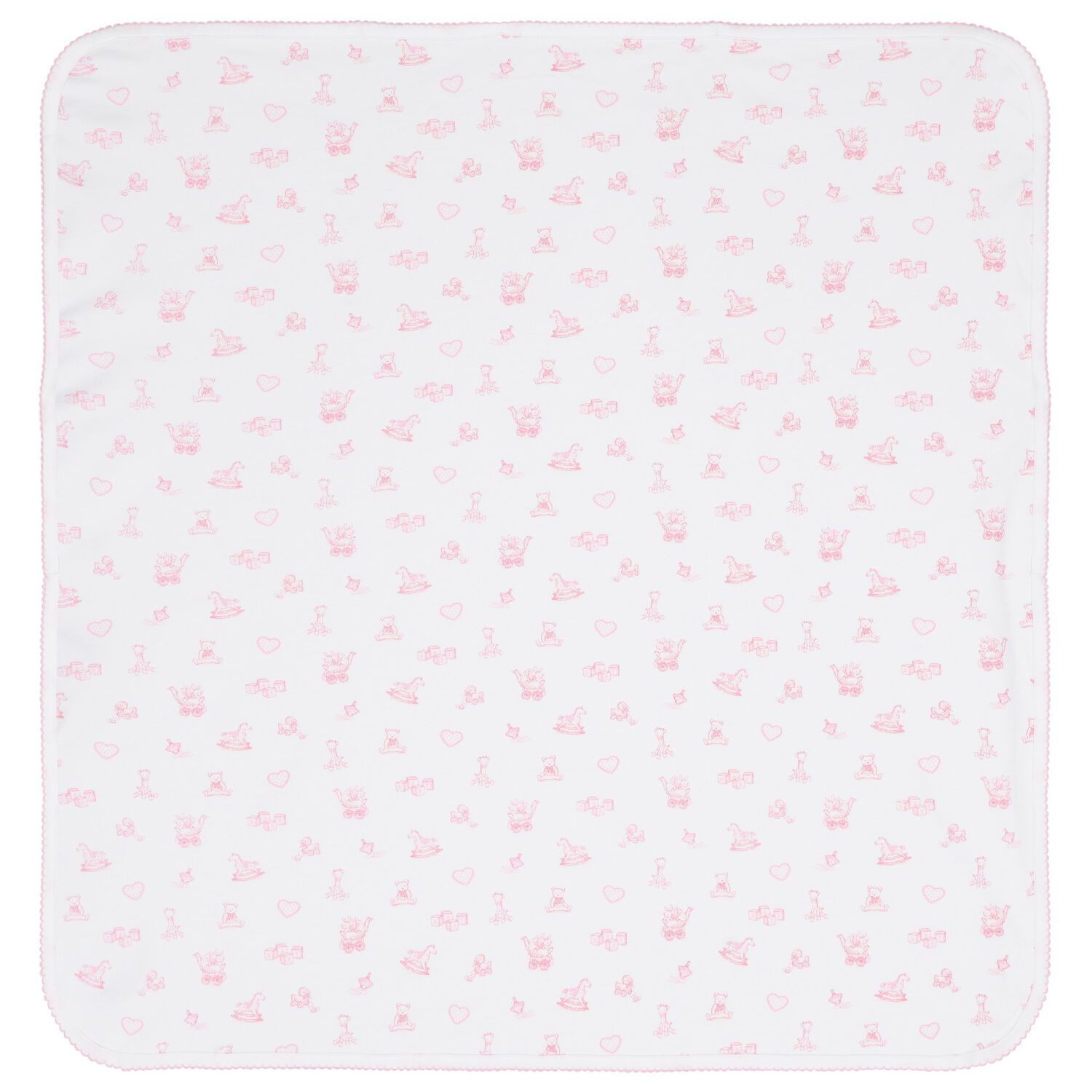 Baby Girls White & Pink Vintage Toy Treasures Blanket, 1, hi-res image number null