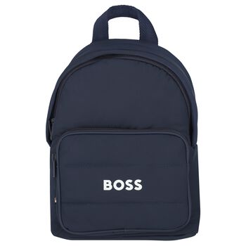 Boys Navy Blue Logo Backpack ( 27cm )