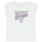 Girls White Sequined Logo T-Shirt, 1, hi-res