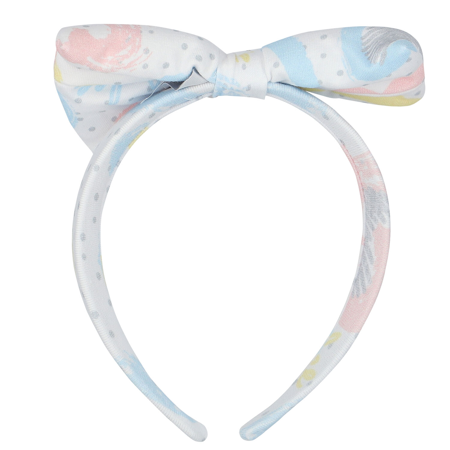 Girls White Bow Headband, 1, hi-res
