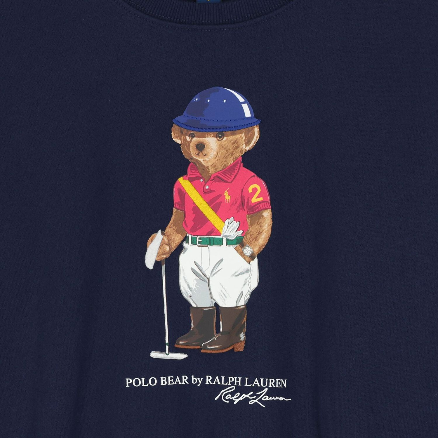 Boys Navy Blue Polo Bear Sweatshirt, 1, hi-res