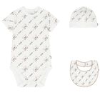 White Red Panda Logo Baby Bodysuit Gift Set, 1, hi-res