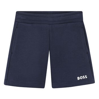 Younger Boys Navy Blue Logo Shorts