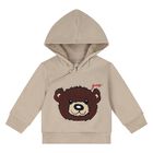 Baby Boys Beige Cotton Bear Tracksuit, 1, hi-res