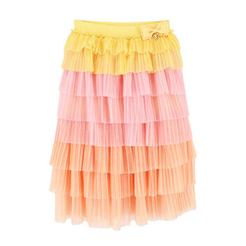 Girls Pink Tulle Maxi Skirt