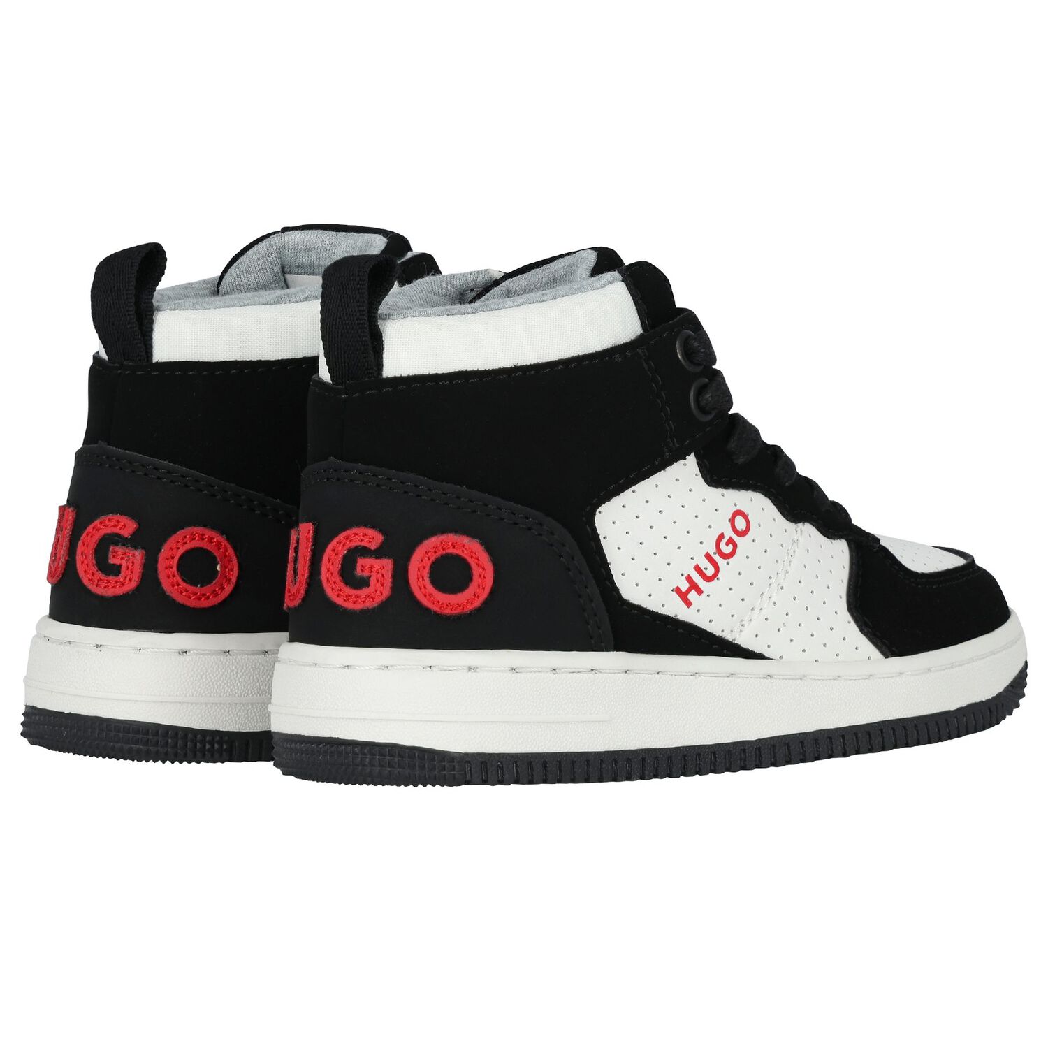 Boys Black & White Logo Trainers, 1, hi-res image number null