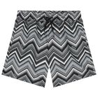 Boys Grey Zig Zag Swim Shorts, 1, hi-res