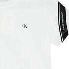 Boys White Logo T-Shirt, 1, hi-res