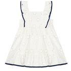 Girls White Broderie Anglaise Dress, 1, hi-res