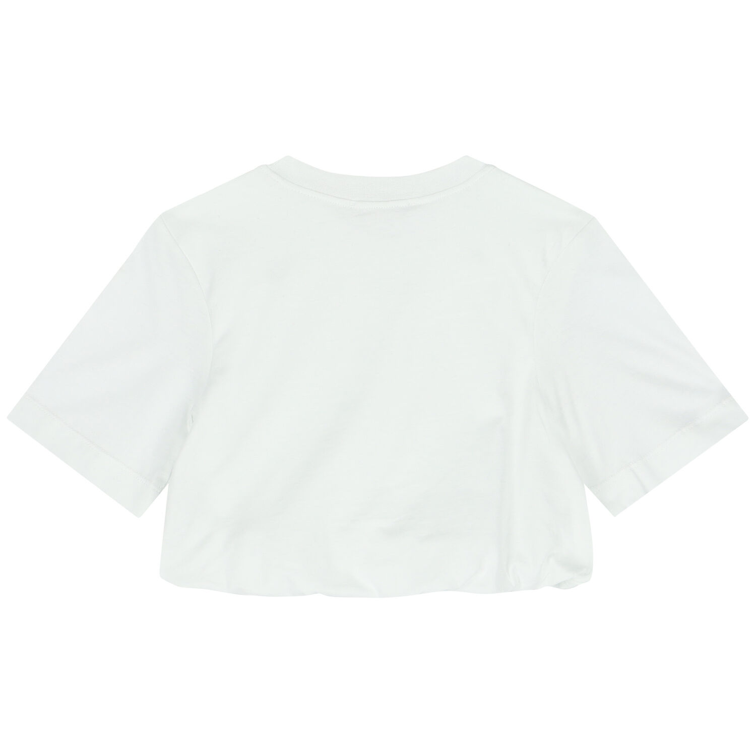 Girls White Embellished Logo Crop Top, 1, hi-res