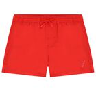 Boys Red Logo Swim Shorts, 1, hi-res