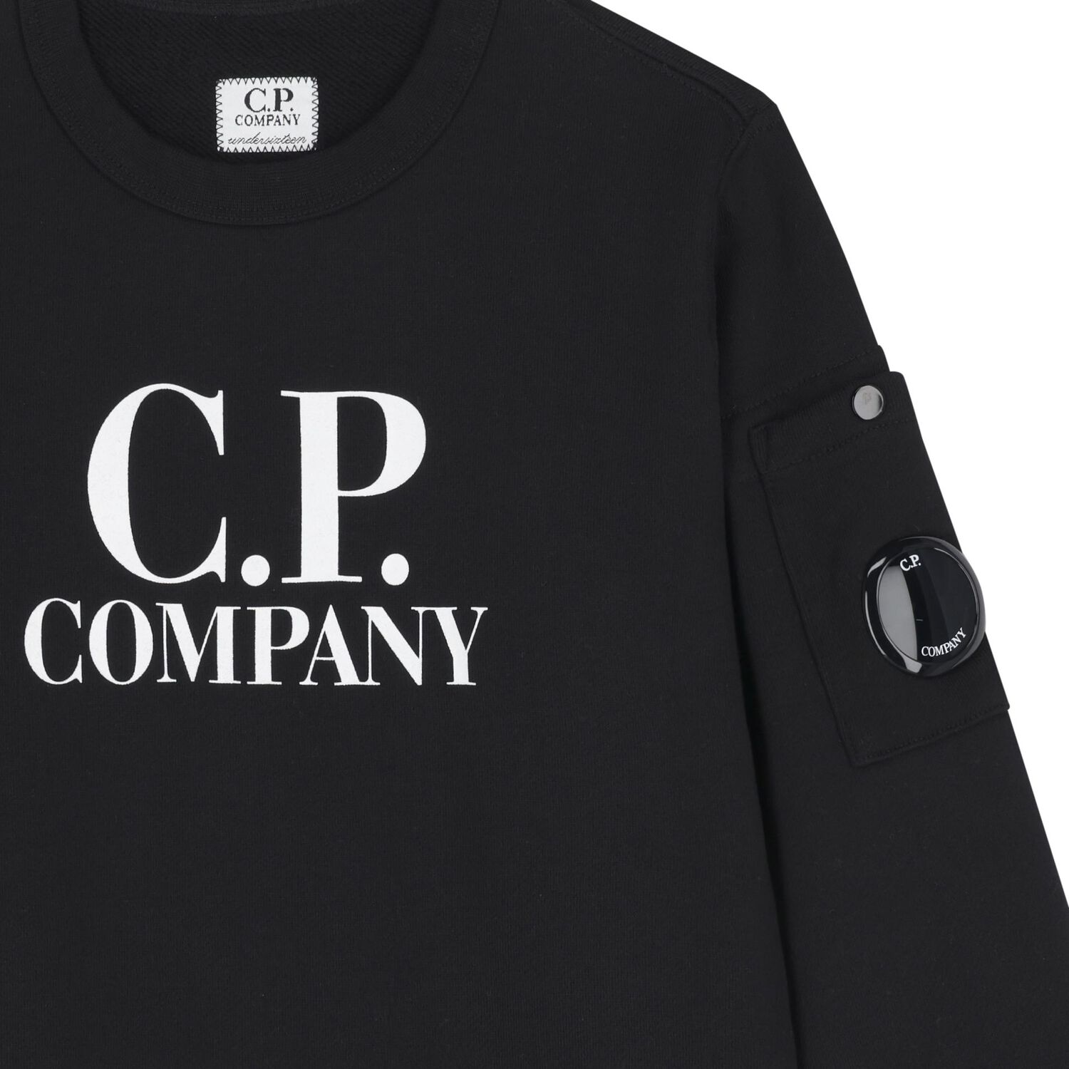 Boys Black Logo Sweatshirt, 1, hi-res