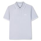 Boys Mini Me Blue Logo Polo Shirt, 1, hi-res