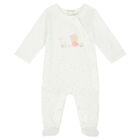 Girls Ivory & Pink Babygrow, Hat & Bib Set, 1, hi-res