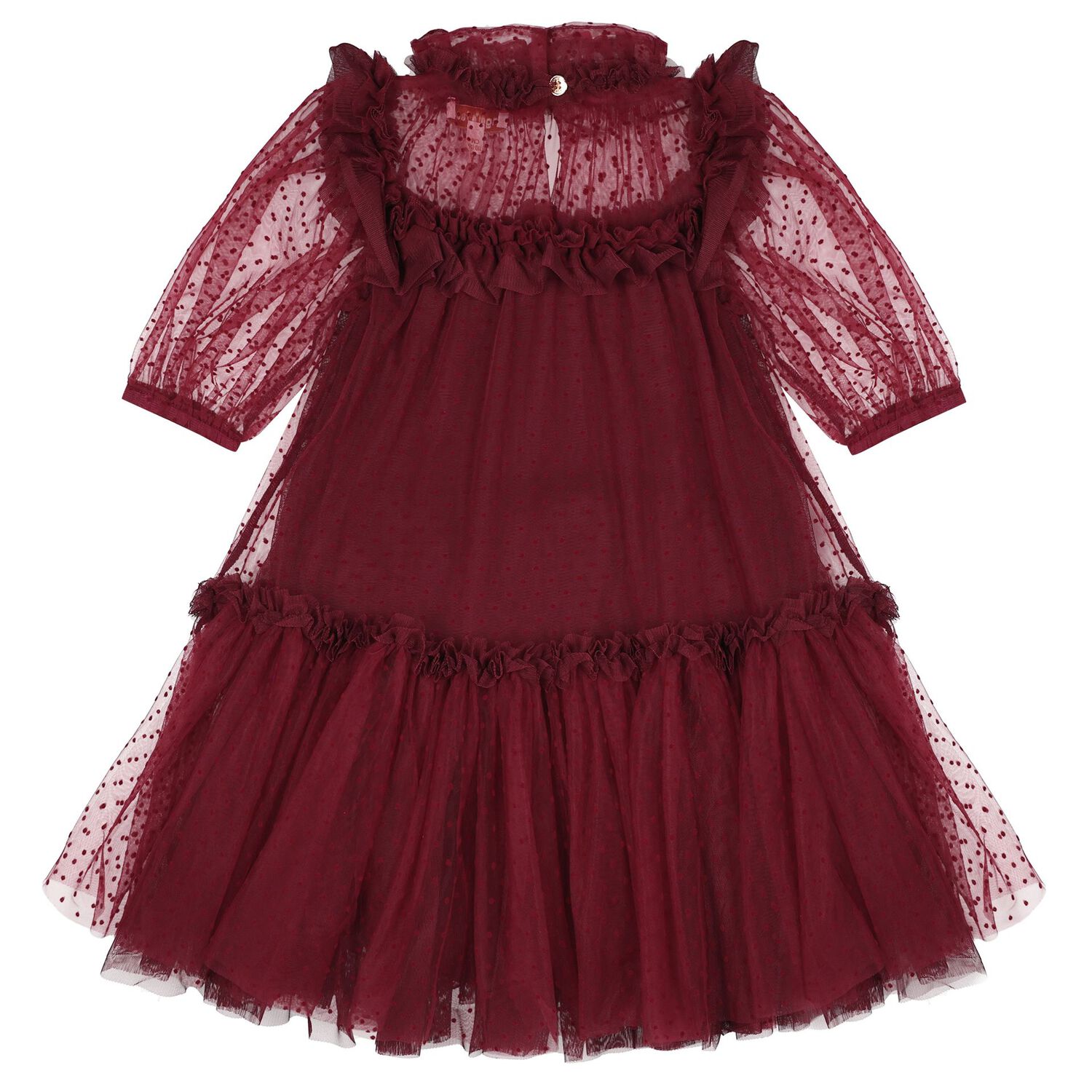 Girls Red Dots Tulle Myrtisa Dress, 1, hi-res
