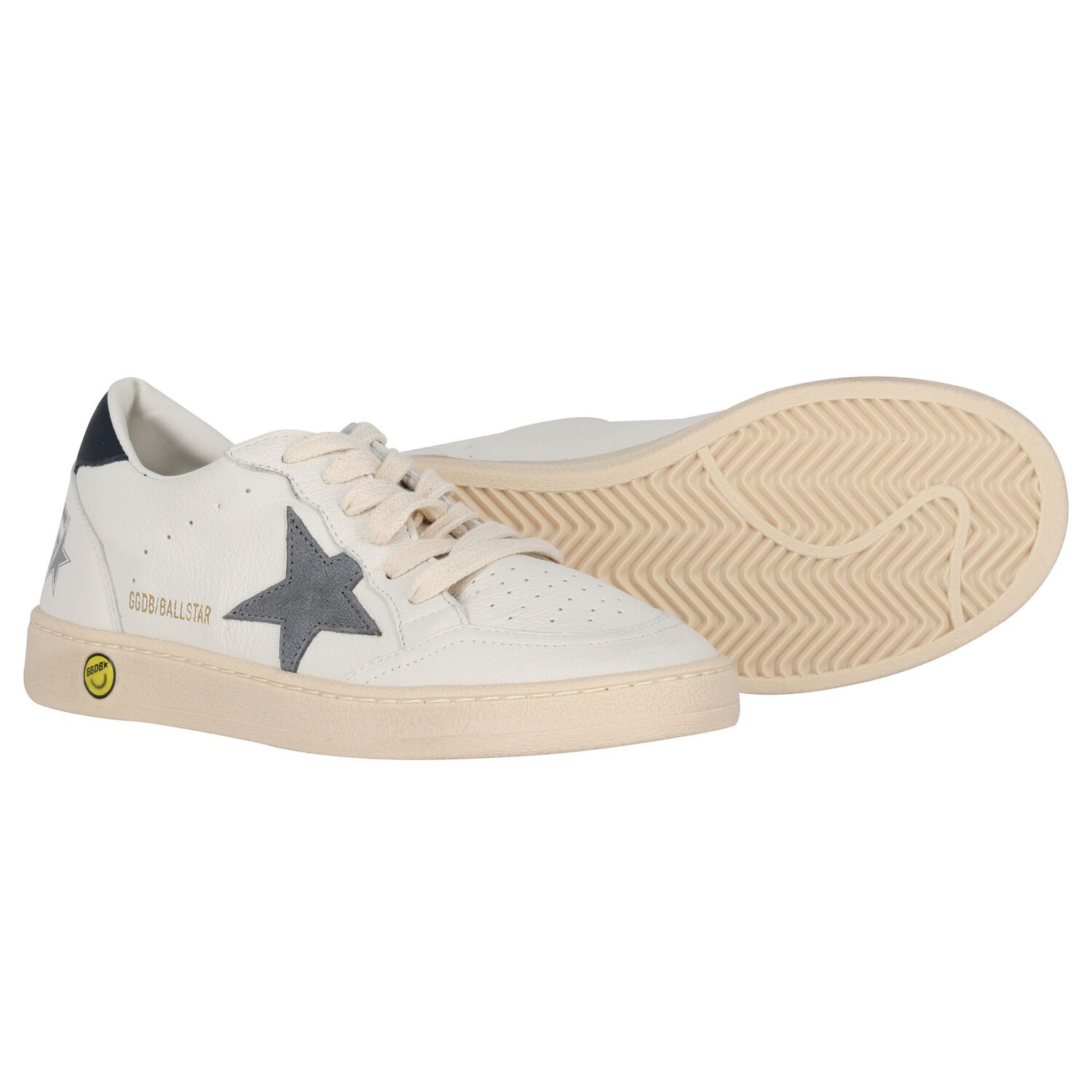 Ivory & Grey Logo Trainers, 1, hi-res