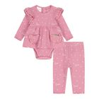 Baby Girls Pink Heart Bodysuit Gift Set, 1, hi-res