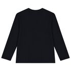 Boys Navy Blue Glow in the Dark Long Sleeve Top, 1, hi-res