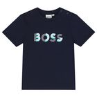 Baby Boys Navy Blue Logo T-Shirt, 2, hi-res