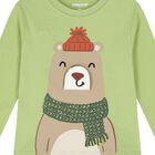 Younger Boys Green Bear Long Sleeve Top, 1, hi-res