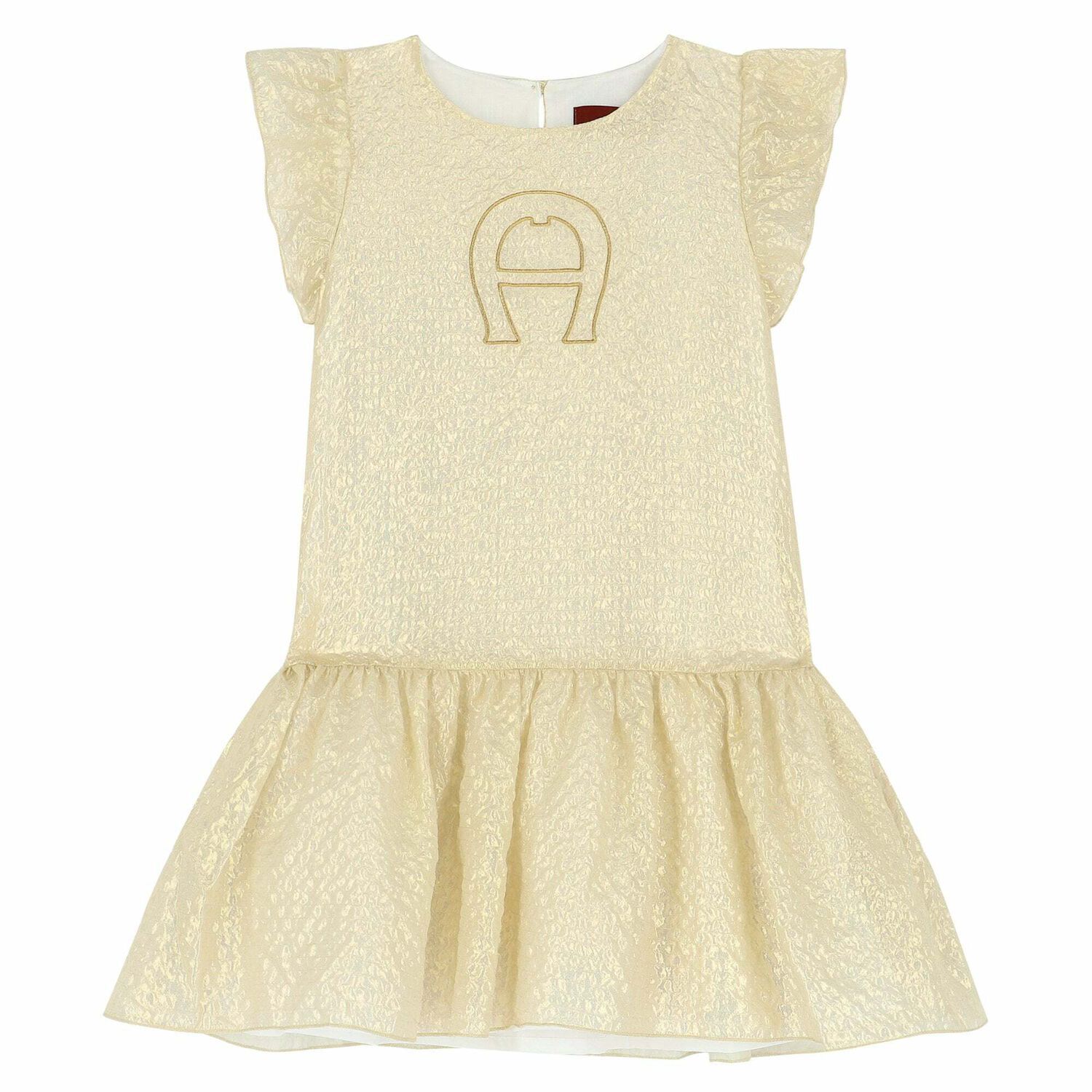 Girls Gold Logo Dress, 1, hi-res image number null