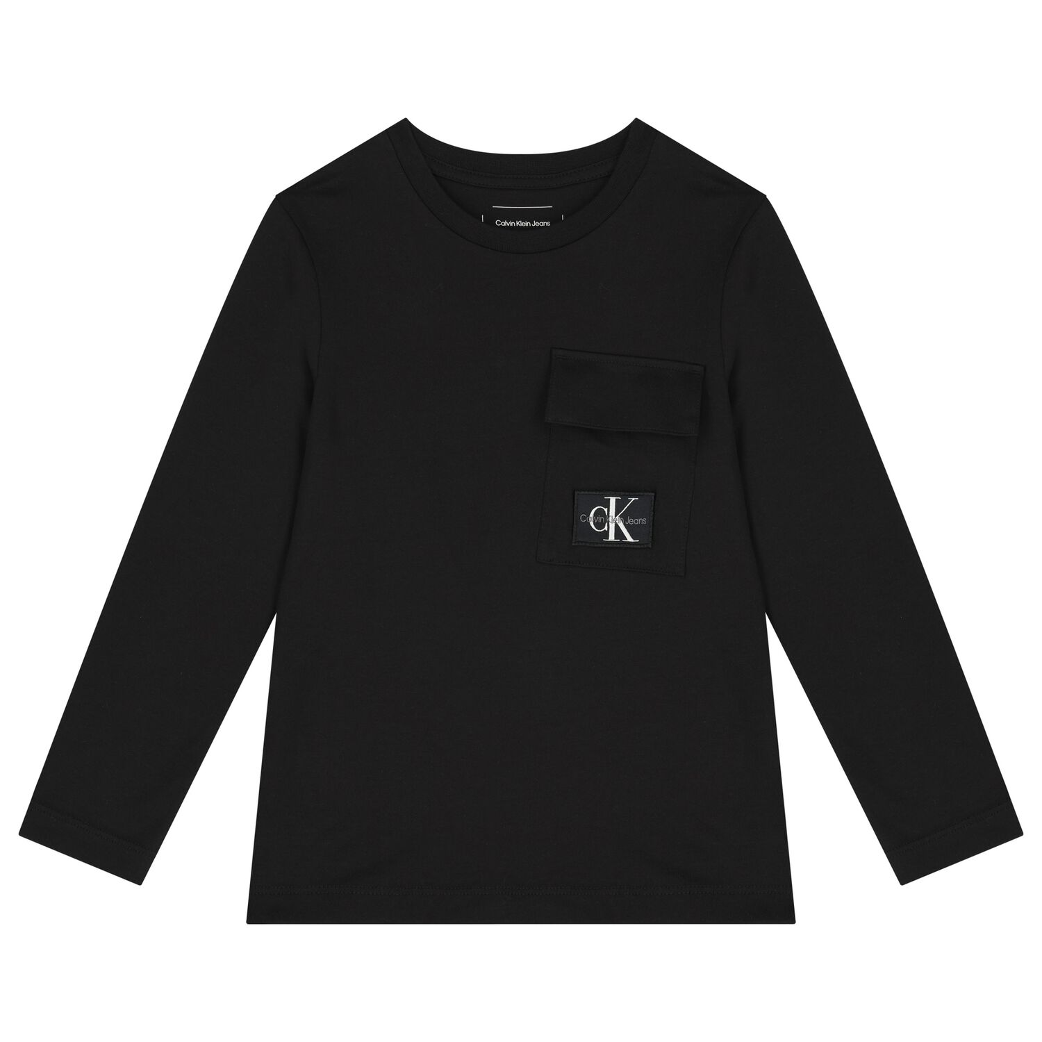 Boys Black Logo Long Sleeve Top, 1, hi-res image number null
